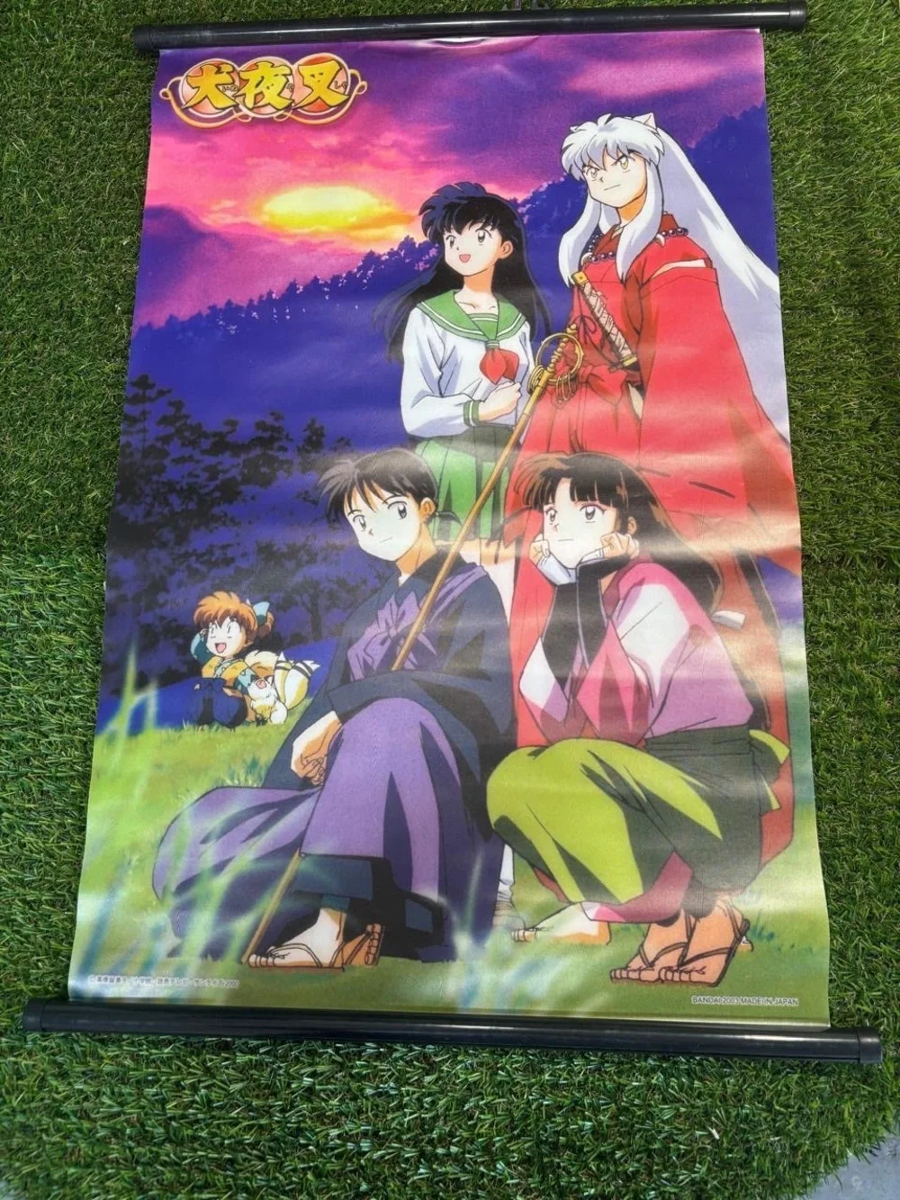 Vintage Inuyasha Wall Scroll Anime Fabric Poster Bandai 2003 Made in Japan 16x24